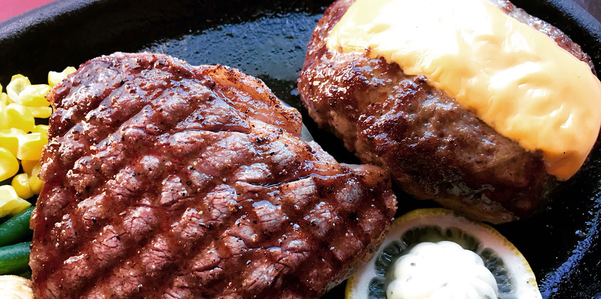 山形県産の牛肉をふんだんに使用した ステーキ&ハンバーグ